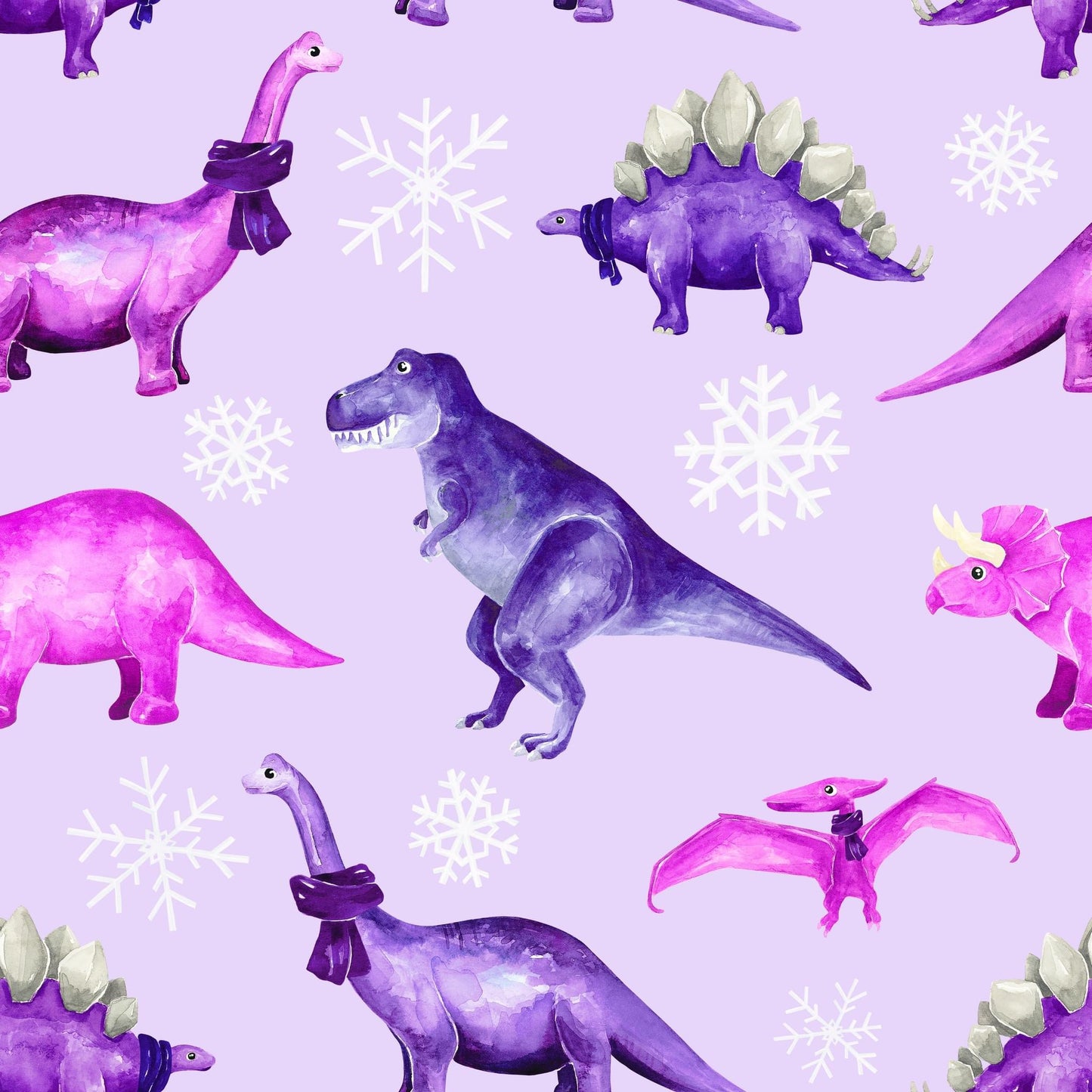 Snowy Dinos - Girl Infant Romper